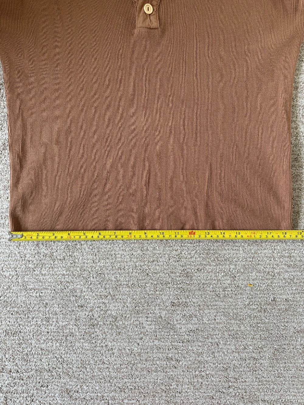 MATE the Label | Tawny Brown Waffle Henley - Picture 4 of 7